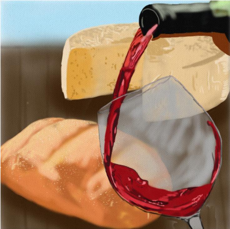 Bread Cheese & Wine Canvas
