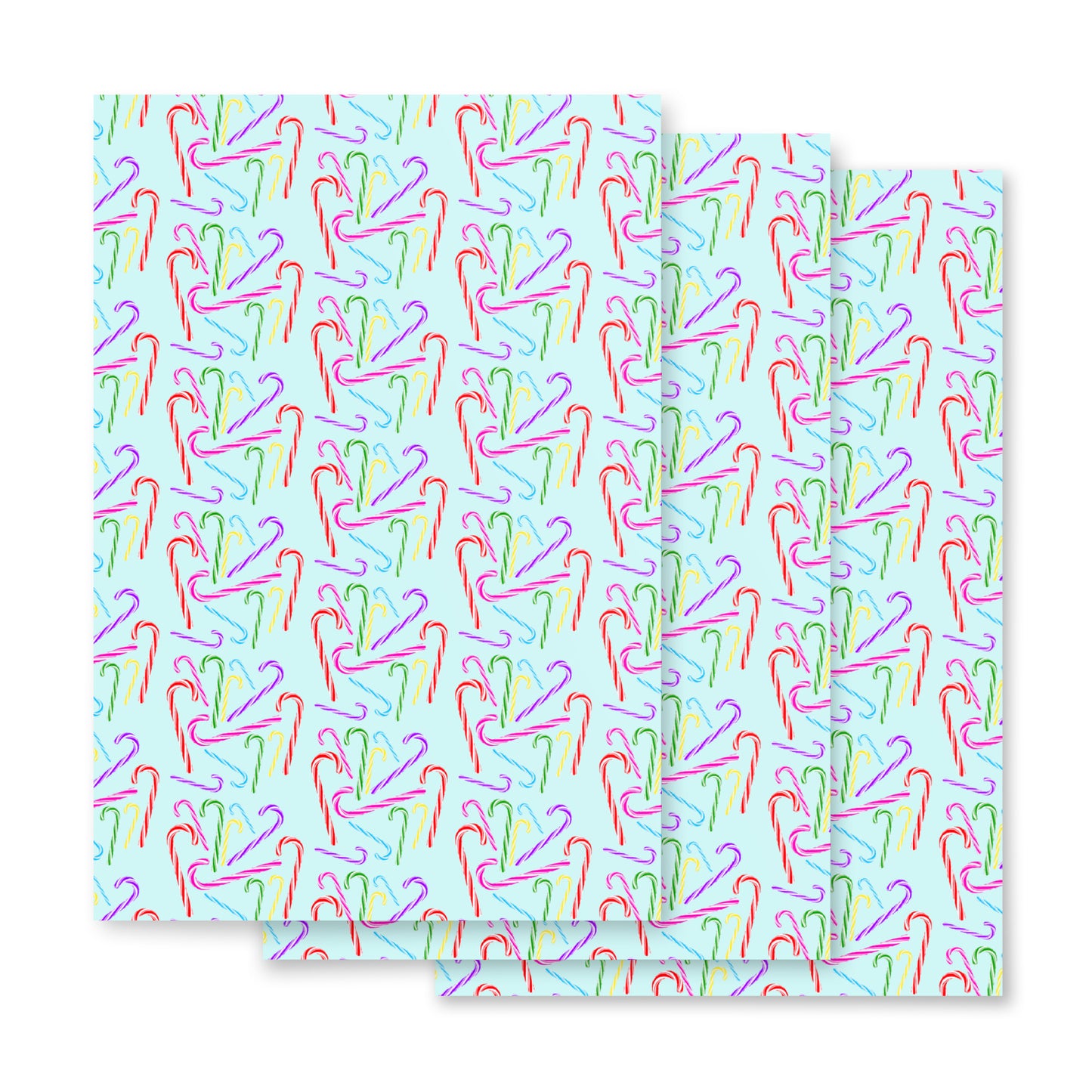 Lots of Candy Canes Wrapping paper sheets